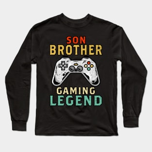 Son Brother Gaming Legend Gamer Gifts For Teen Boys Gaming Long Sleeve T-Shirt